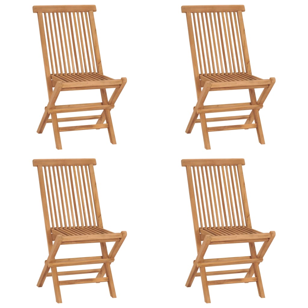 Folding Garden Chairs 6 Pcs Solid Teak Wood