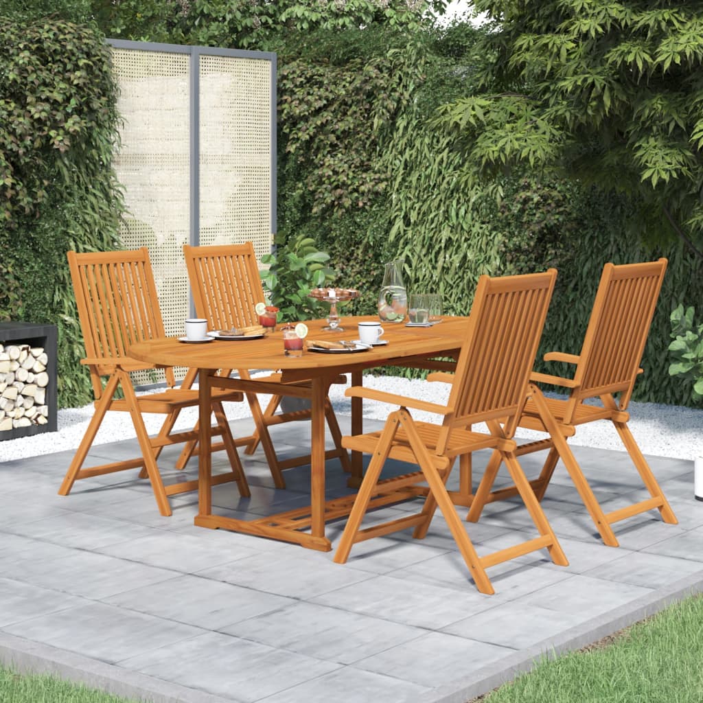 5 Piece Garden Dining Set Solid Wood Acacia