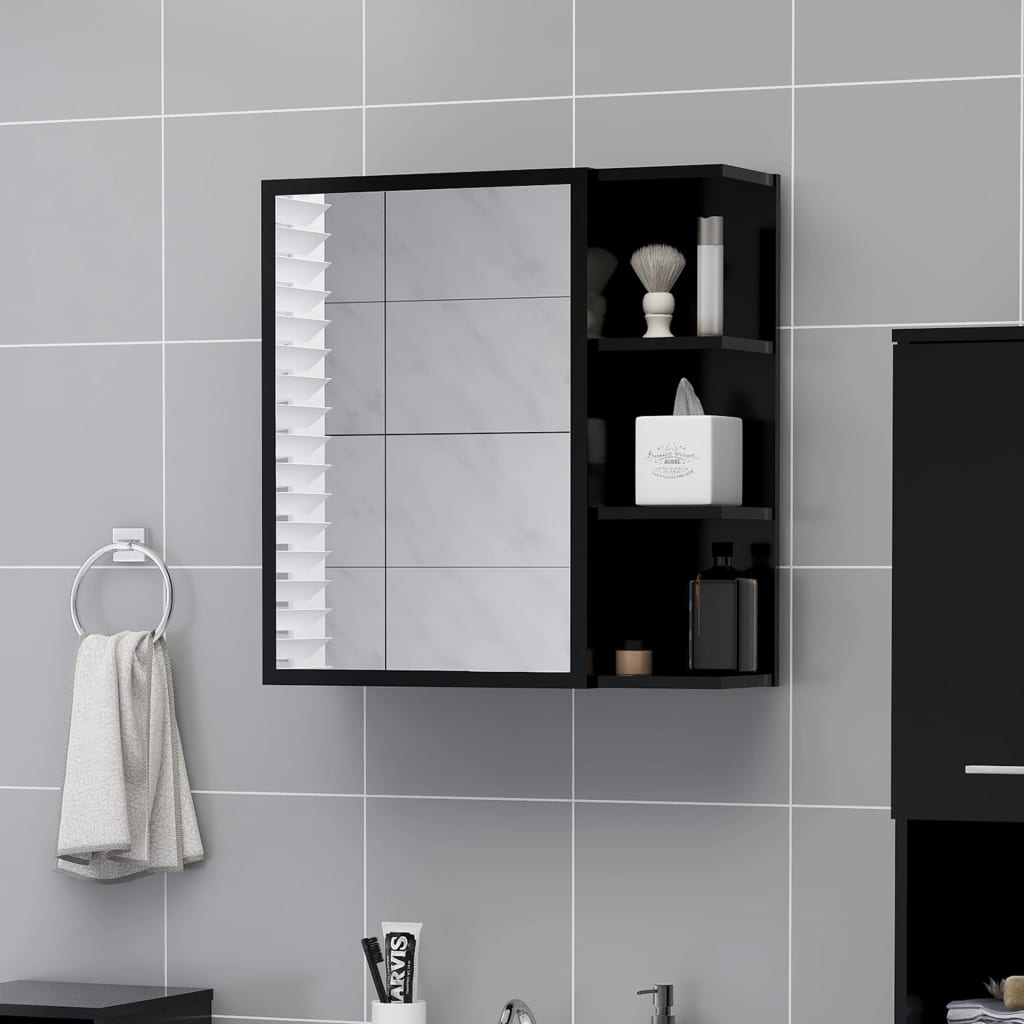Bathroom Mirror Cabinet 62.5X20.5X64 Cm Engineered Wood