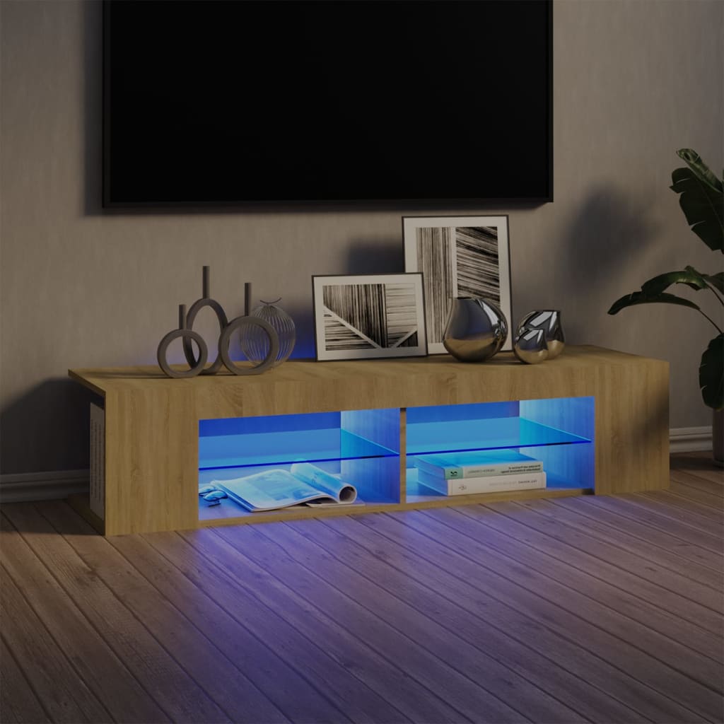 Tv Cabinet With Led Lights 135X39X30 Cm