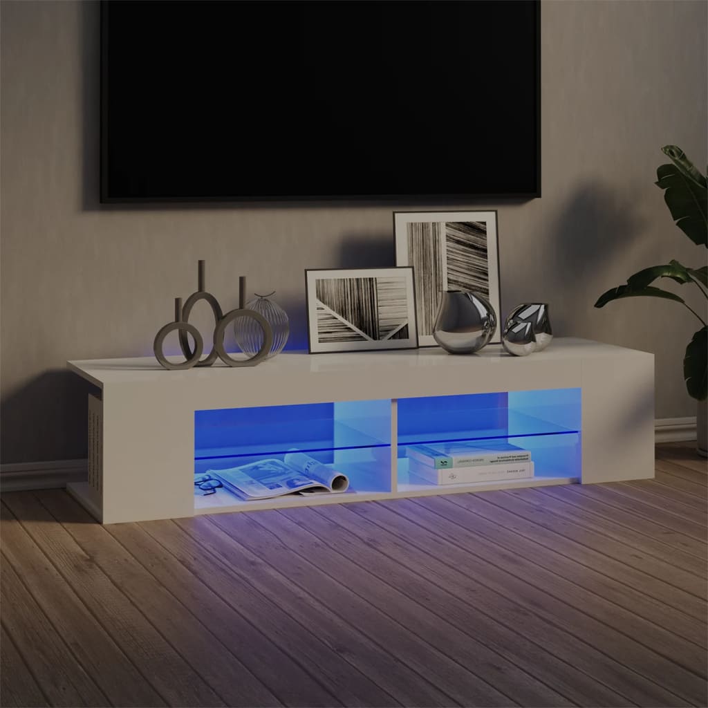 Tv Cabinet With Led Lights 135X39X30 Cm