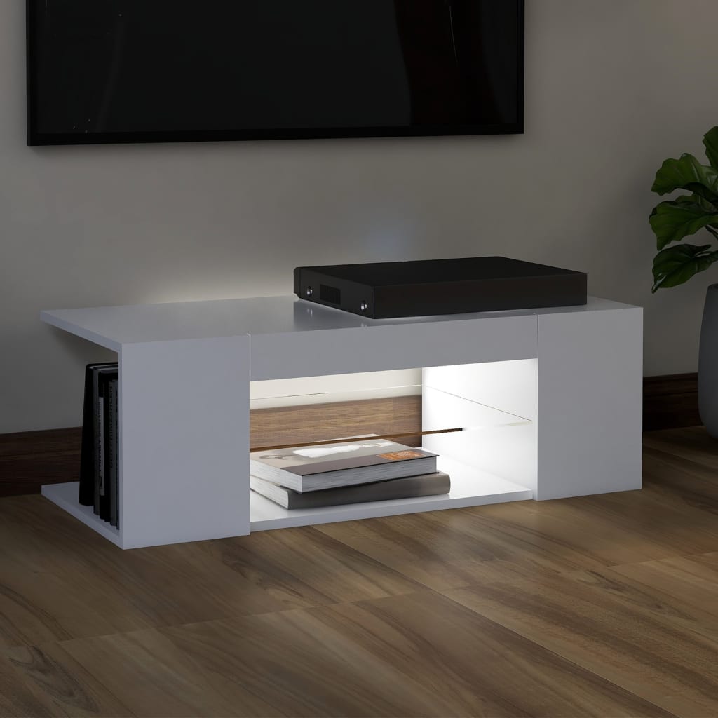 Tv Cabinet With Led Lights 90X39X30 Cm