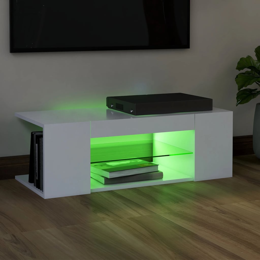 Tv Cabinet With Led Lights 90X39X30 Cm