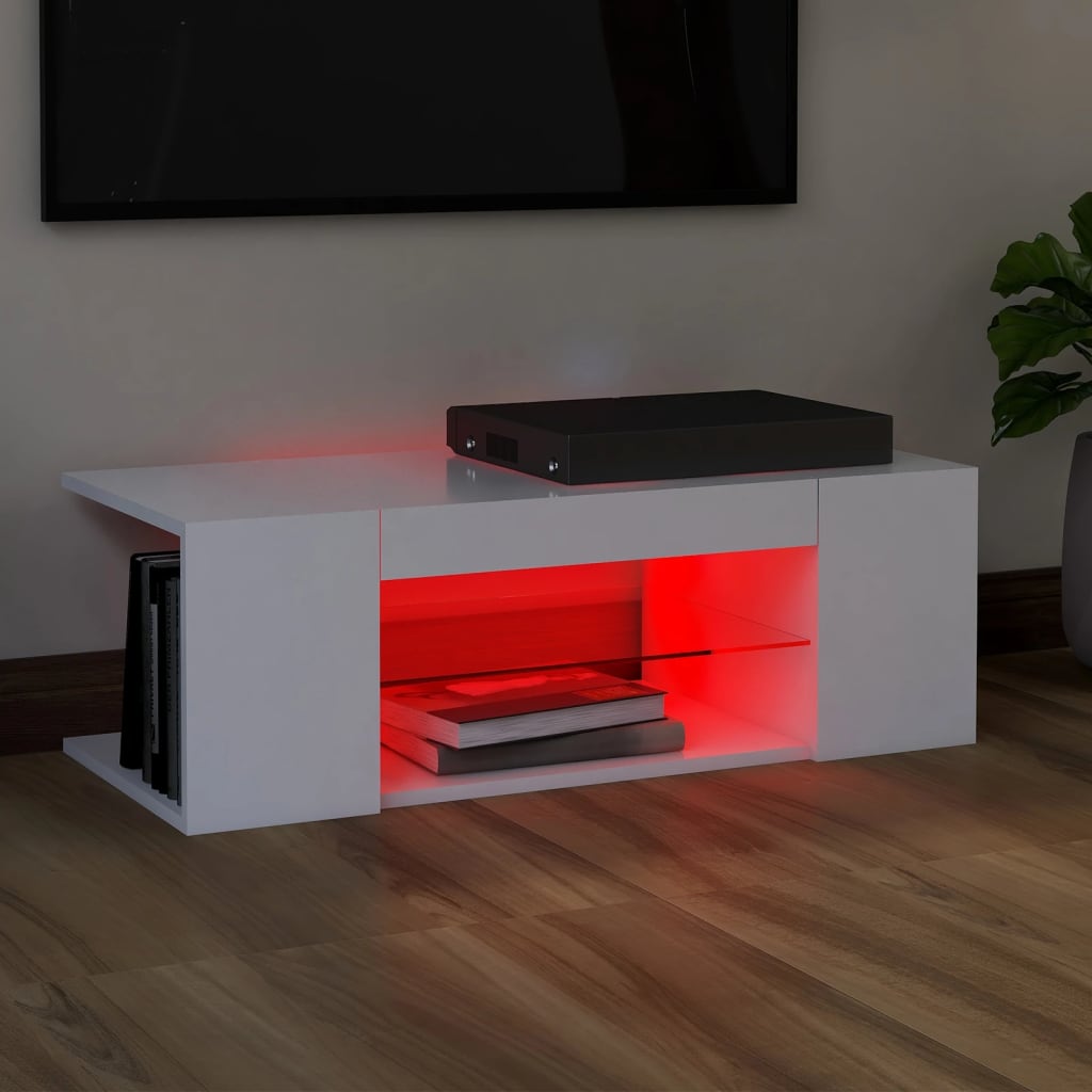 Tv Cabinet With Led Lights 90X39X30 Cm