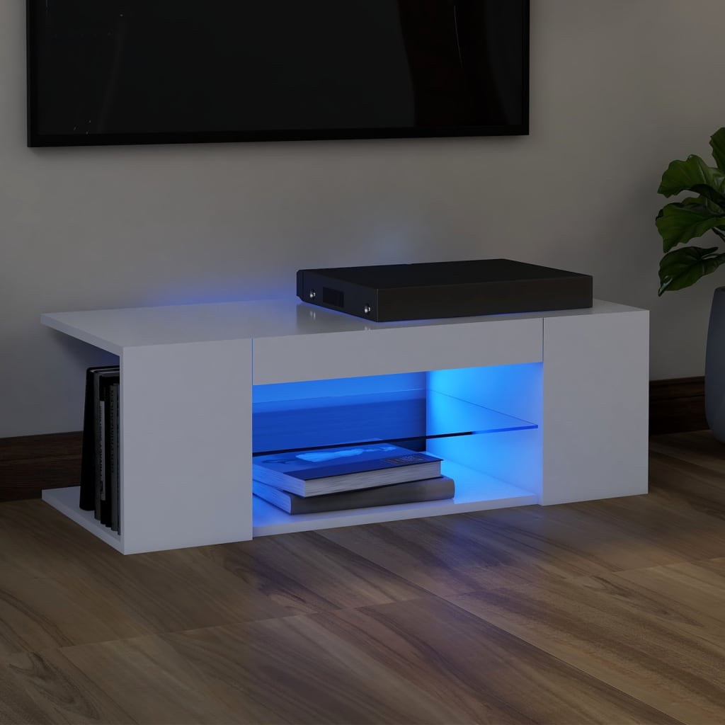 Tv Cabinet With Led Lights 90X39X30 Cm