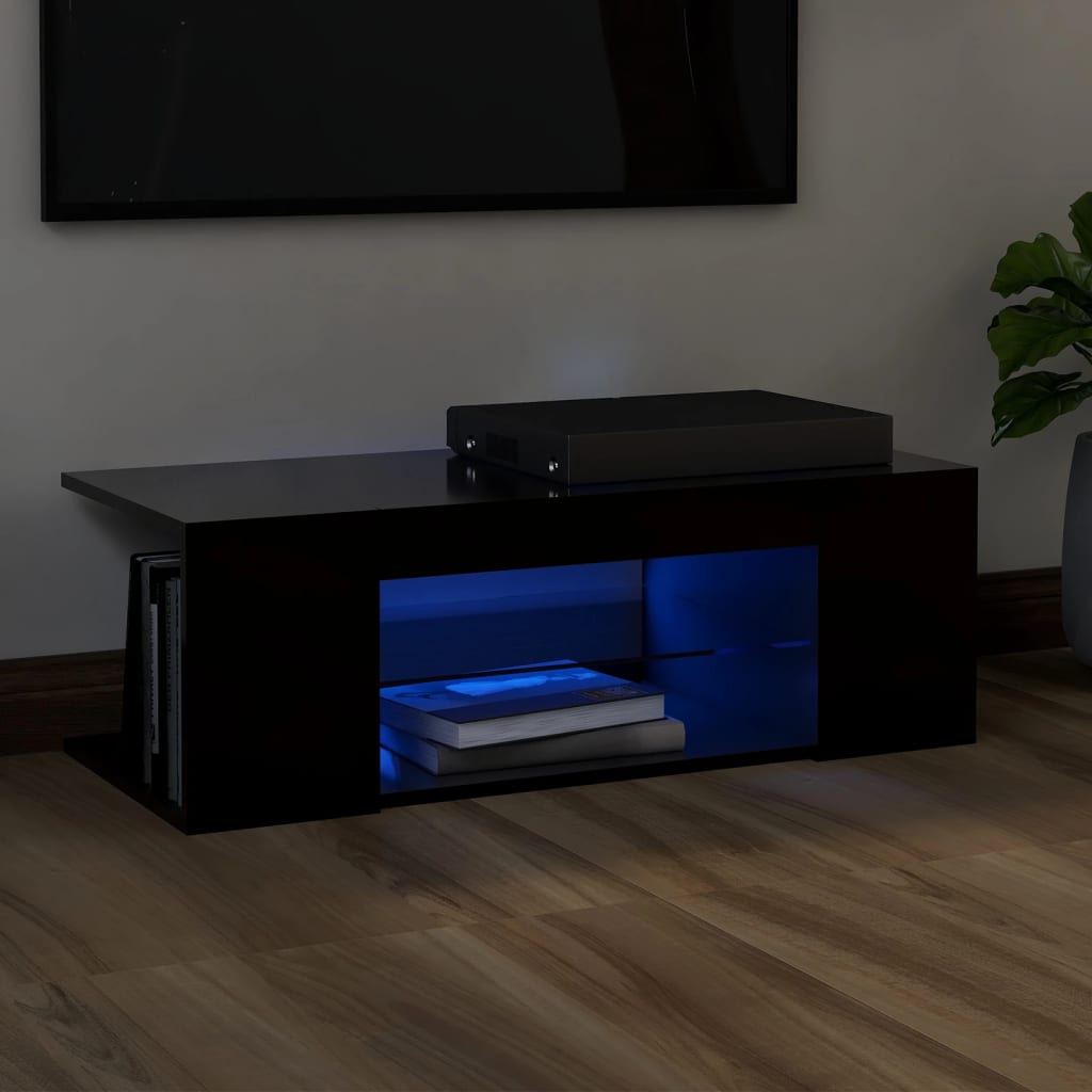 Tv Cabinet With Led Lights 90X39X30 Cm