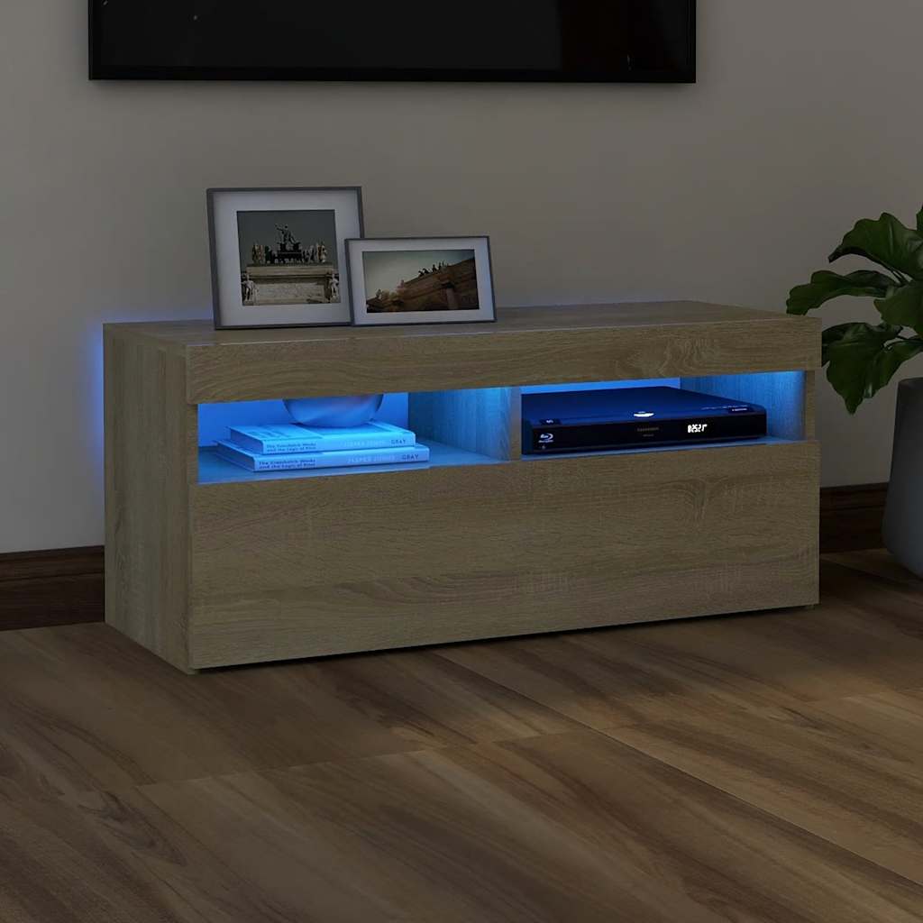 Tv Cabinet With Led Lights 60X35X40 Cm