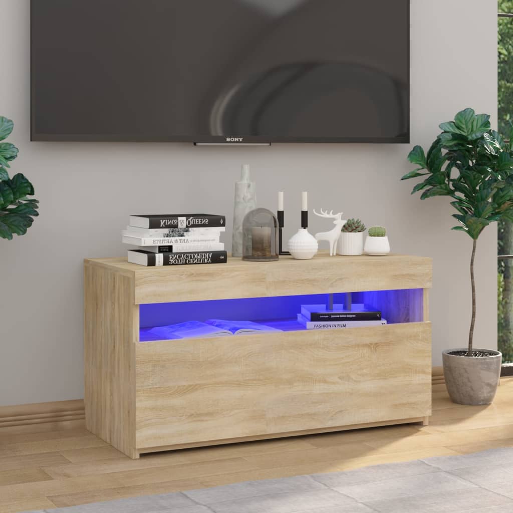 Tv Cabinet With Led Lights 60X35X40 Cm