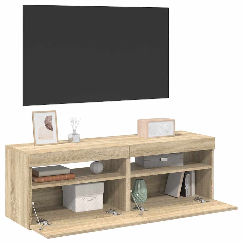 Tv Cabinet With Led Lights 60X35X40 Cm