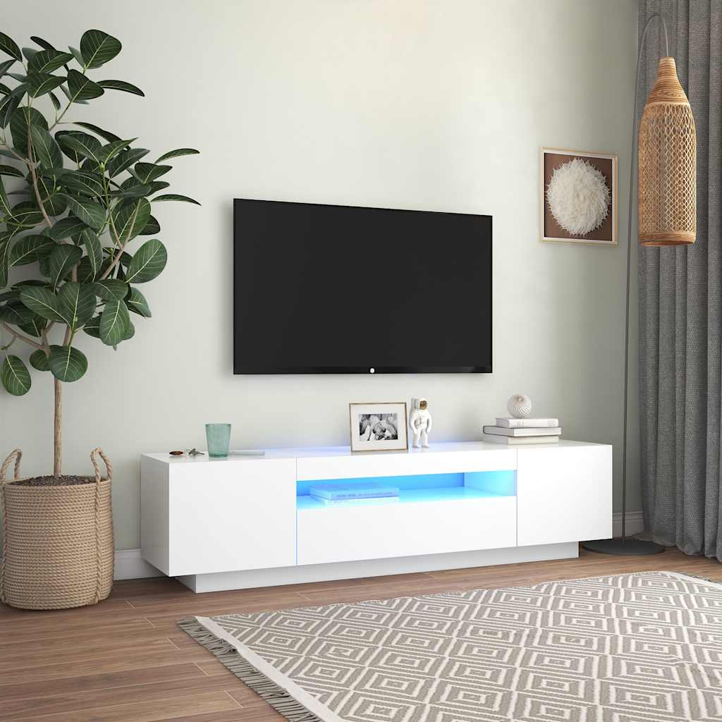 Tv Stand With Led Lights - , 160X35X40 Cm, Made From Engineered Wood