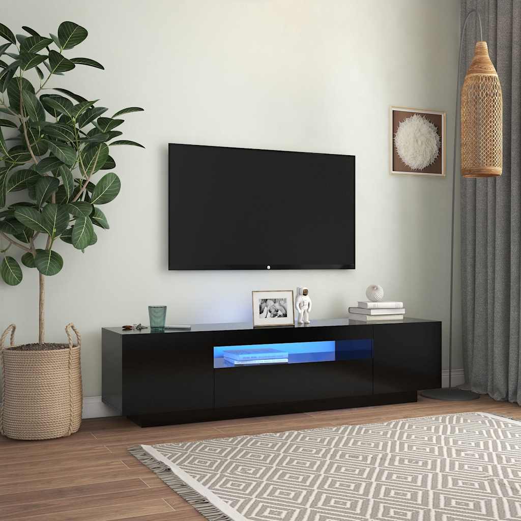 Tv Stand With Led Lights - , 160X35X40 Cm, Made From Engineered Wood