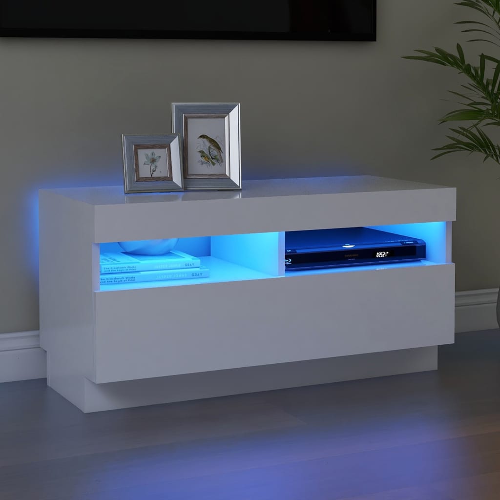 Tv Cabinet With Led Lights 80X35X40 Cm