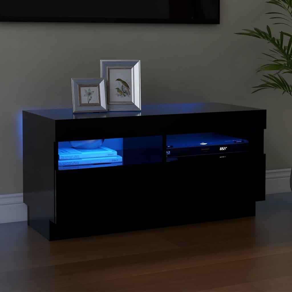Tv Cabinet With Led Lights 80X35X40 Cm