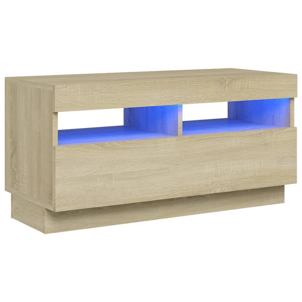 Tv Cabinet With Led Lights 80X35X40 Cm