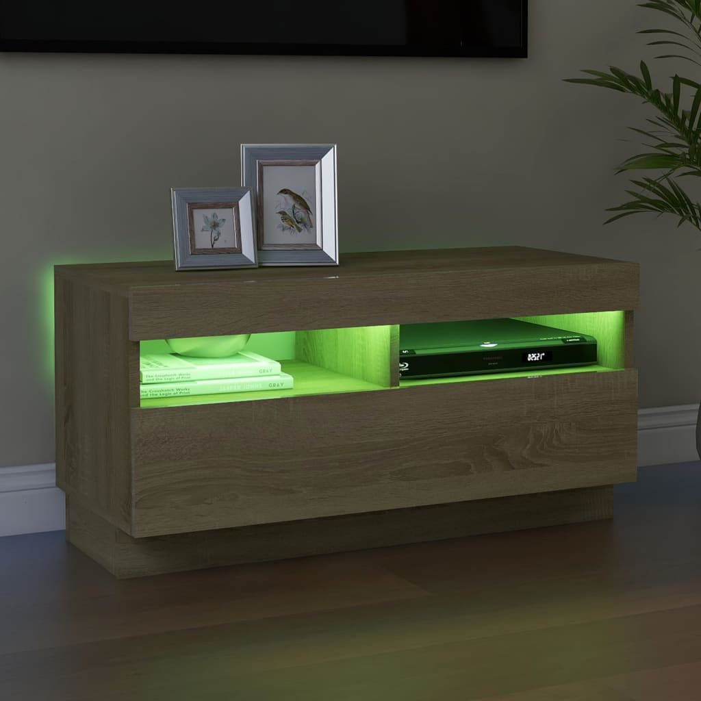 Tv Cabinet With Led Lights 80X35X40 Cm