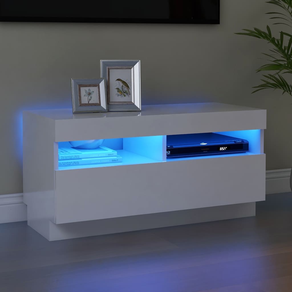 Tv Cabinet With Led Lights 80X35X40 Cm