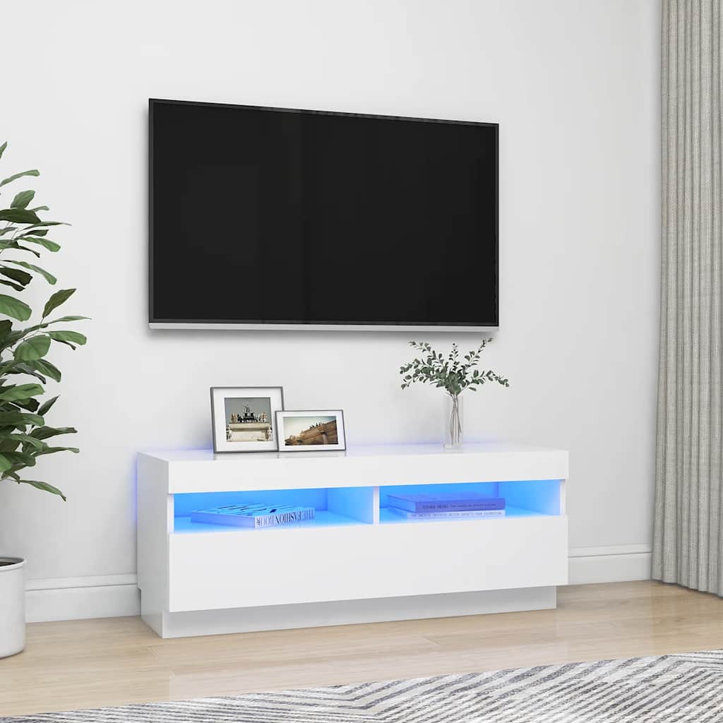 Tv Cabinet With Led Lights 80X35X40 Cm