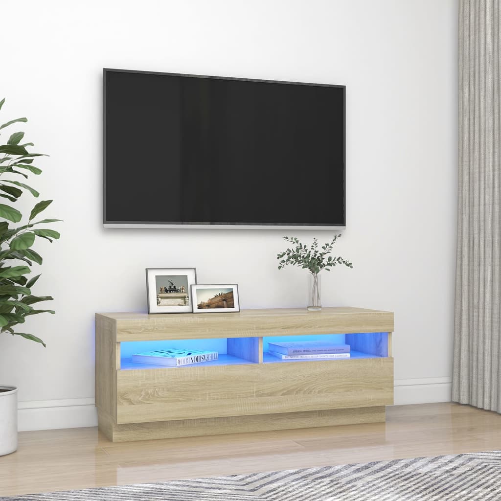 Tv Cabinet With Led Lights 80X35X40 Cm
