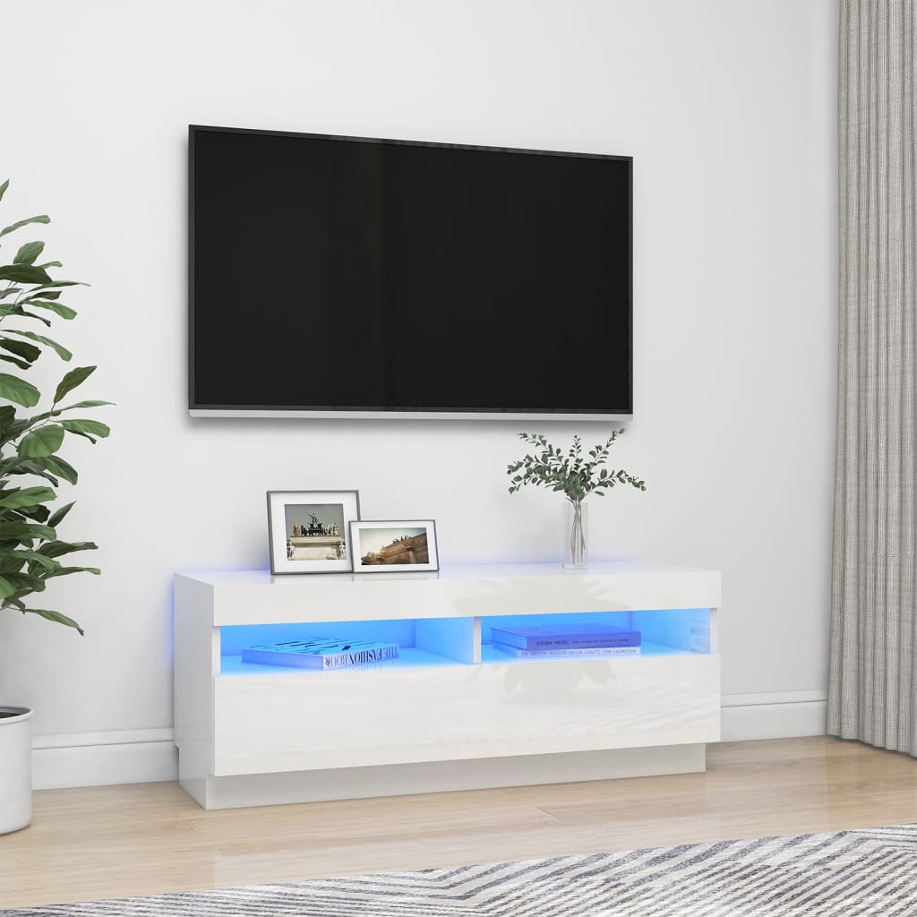 Tv Cabinet With Led Lights 80X35X40 Cm