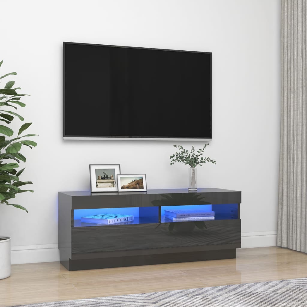 Tv Cabinet With Led Lights 80X35X40 Cm