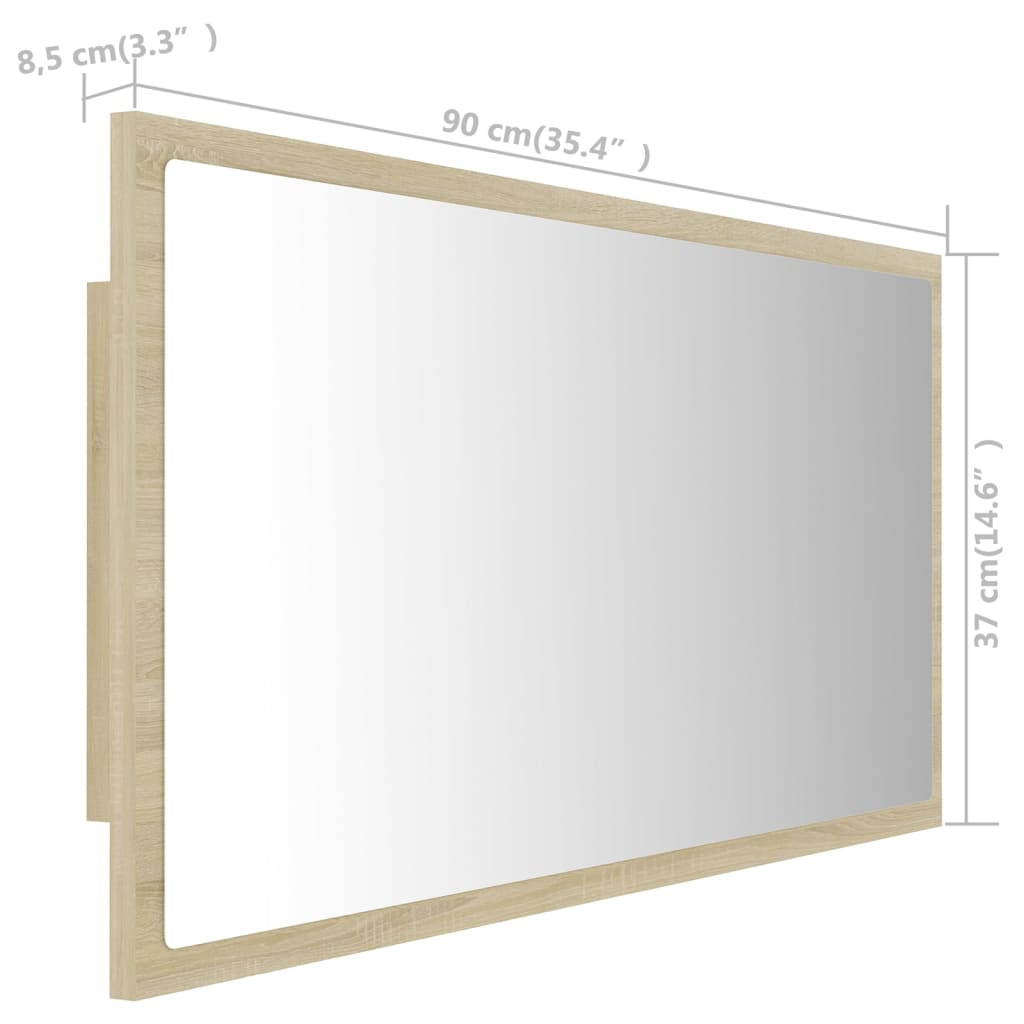Led Bathroom Mirror 90X8.5X37 Cm Acrylic