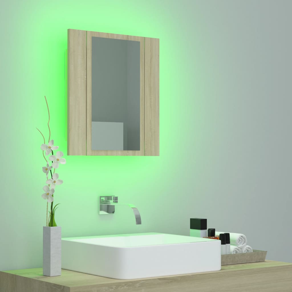 Led Bathroom Mirror Cabinet 40X12X45 Cm Acrylic