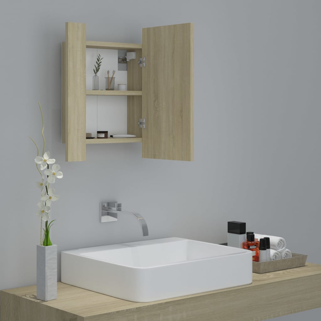 Led Bathroom Mirror Cabinet 40X12X45 Cm Acrylic