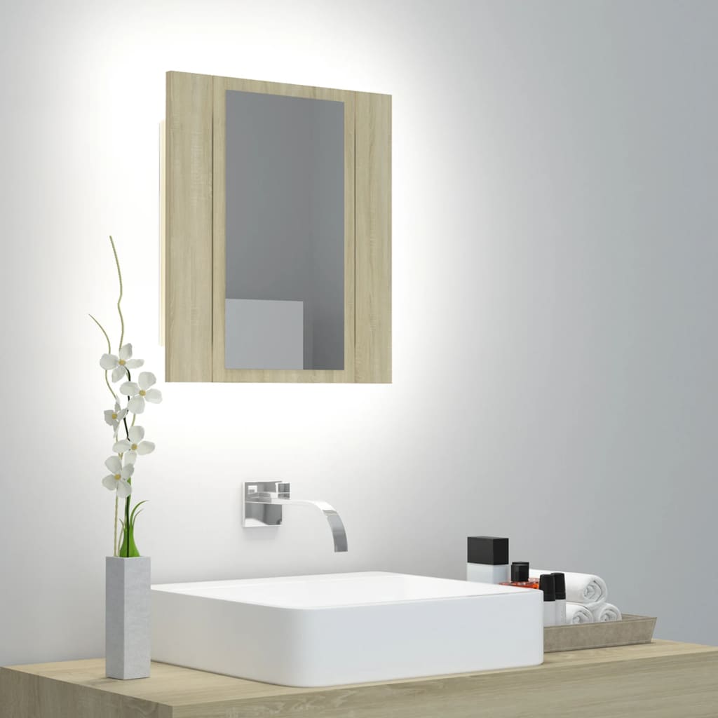 Led Bathroom Mirror Cabinet 40X12X45 Cm Acrylic