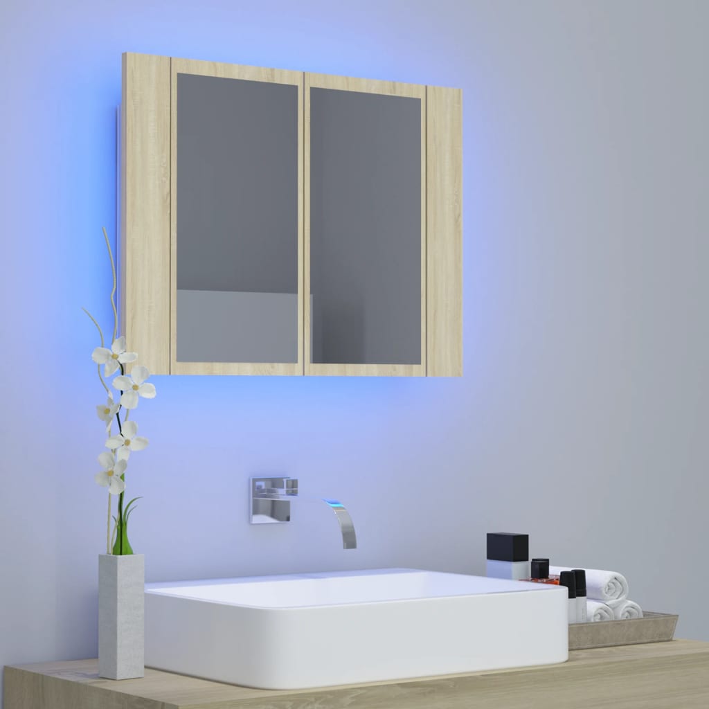 Led Bathroom Mirror Cabinet 60X12X45 Cm Acrylic