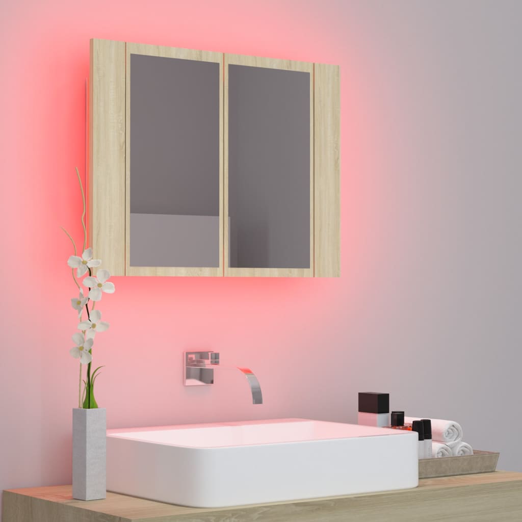 Led Bathroom Mirror Cabinet 60X12X45 Cm Acrylic