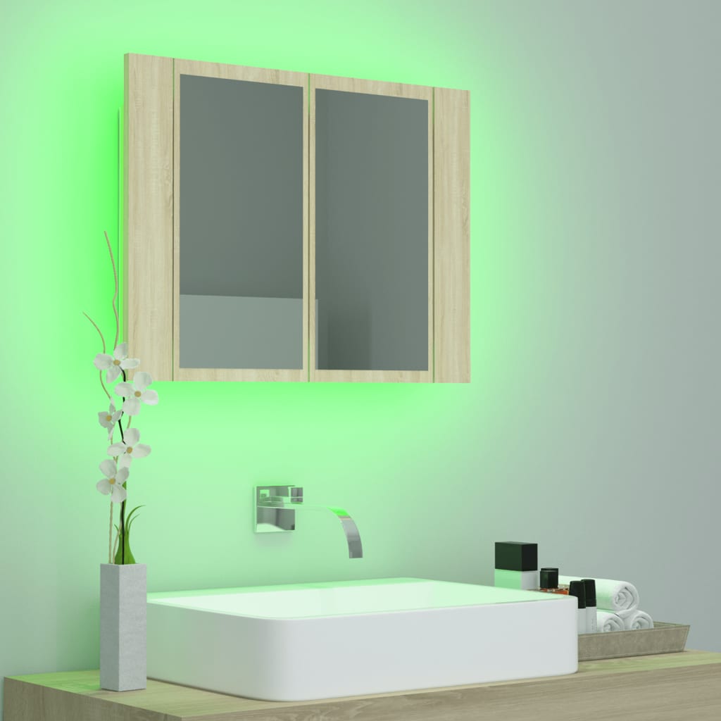 Led Bathroom Mirror Cabinet 60X12X45 Cm Acrylic