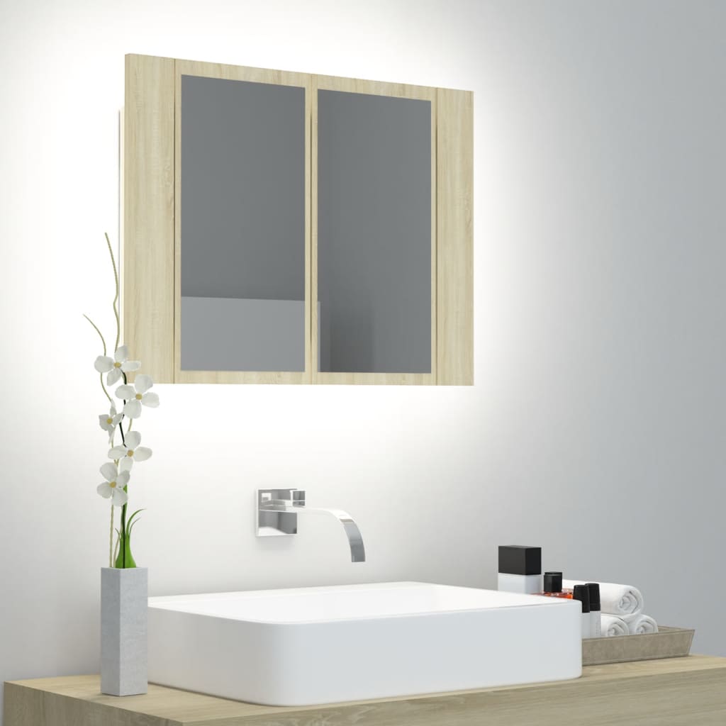 Led Bathroom Mirror Cabinet 60X12X45 Cm Acrylic