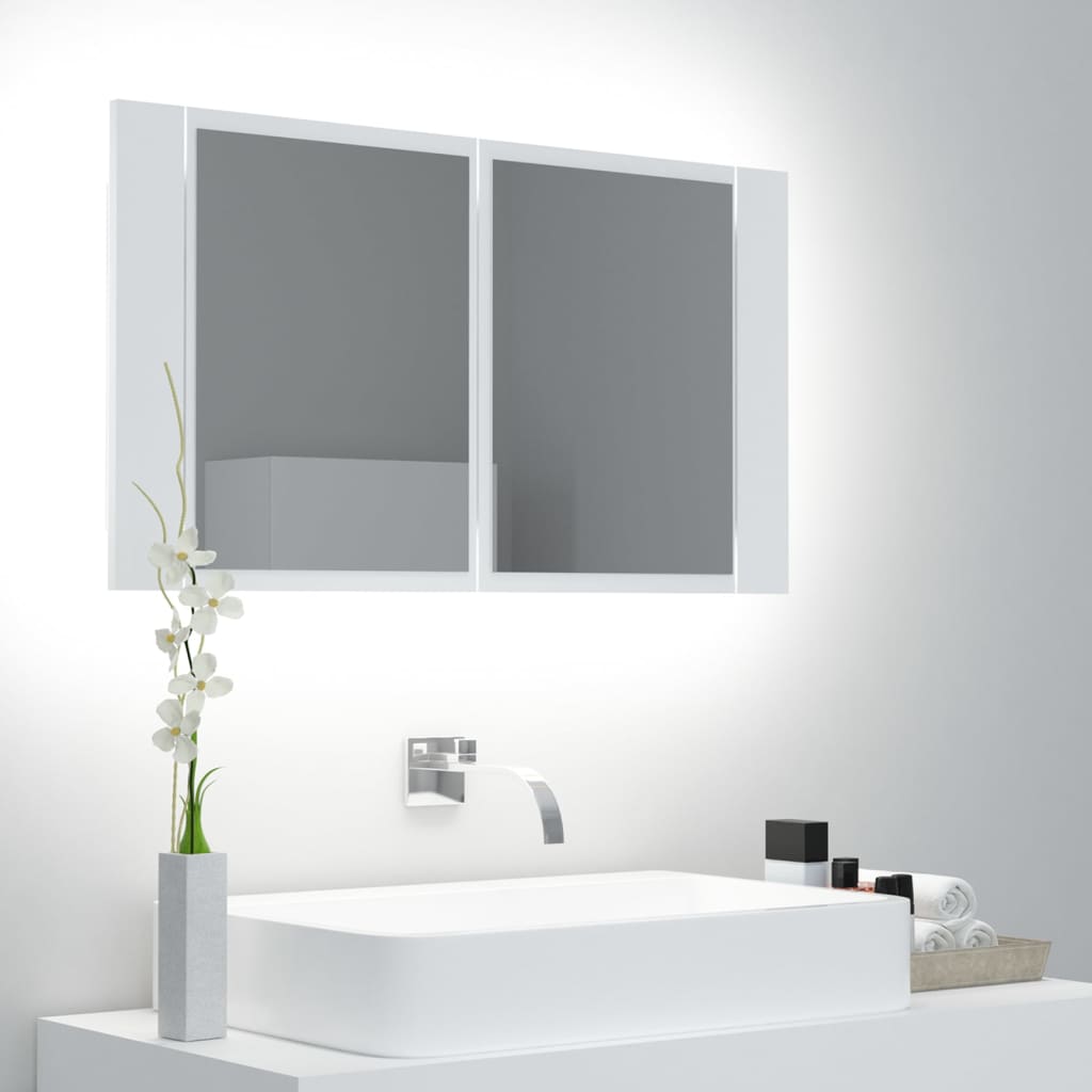 Led Bathroom Mirror Cabinet 80X12X45 Cm Acrylic