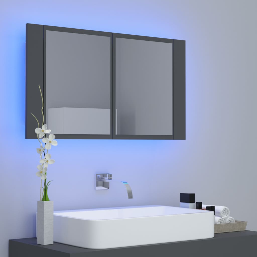 Led Bathroom Mirror Cabinet 80X12X45 Cm Acrylic