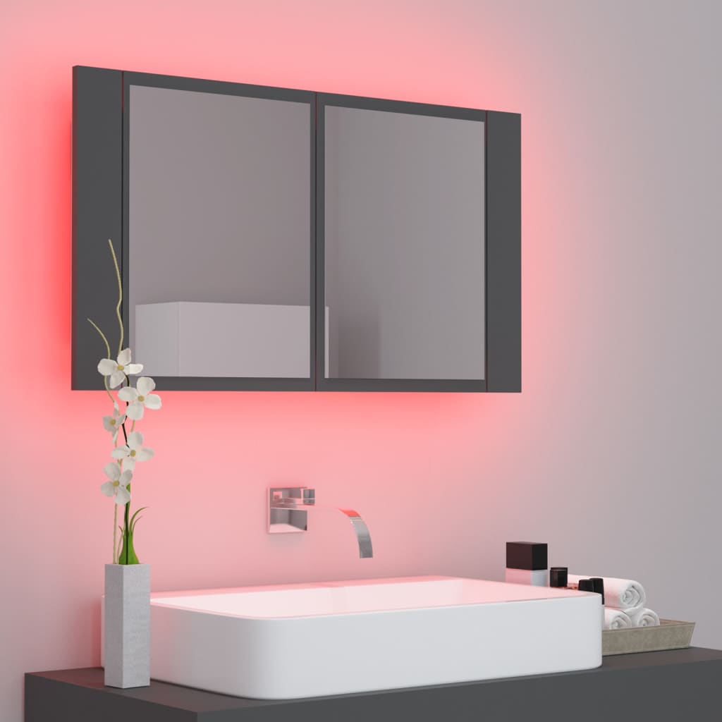 Led Bathroom Mirror Cabinet 80X12X45 Cm Acrylic