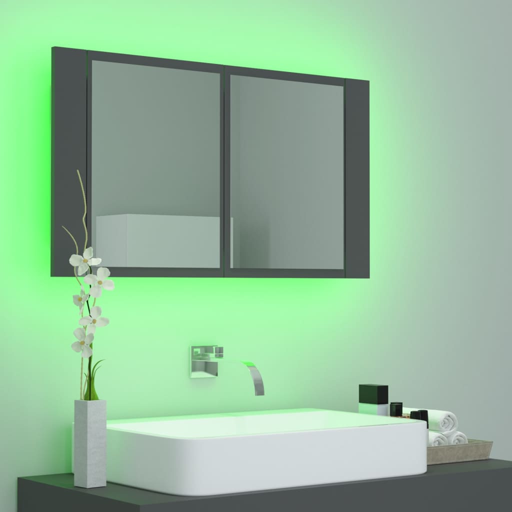 Led Bathroom Mirror Cabinet 80X12X45 Cm Acrylic