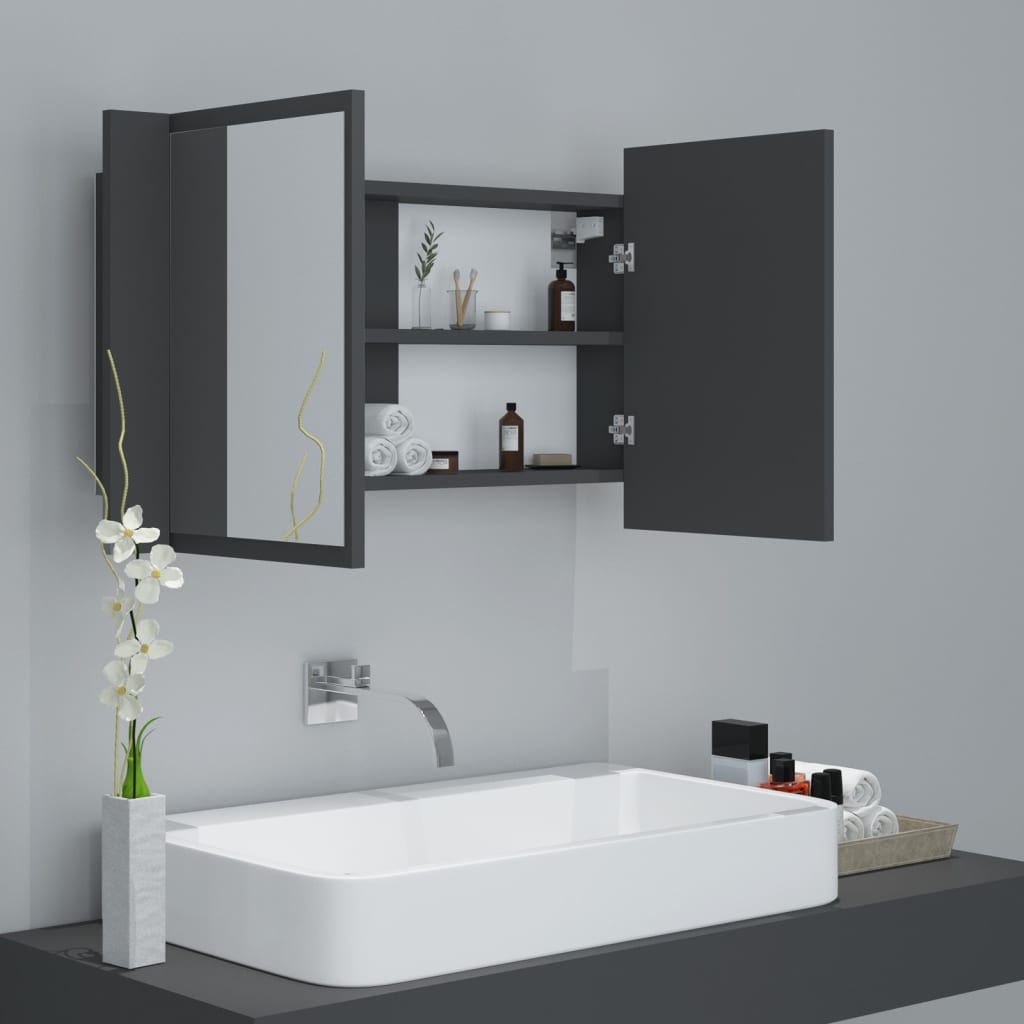 Led Bathroom Mirror Cabinet 80X12X45 Cm Acrylic