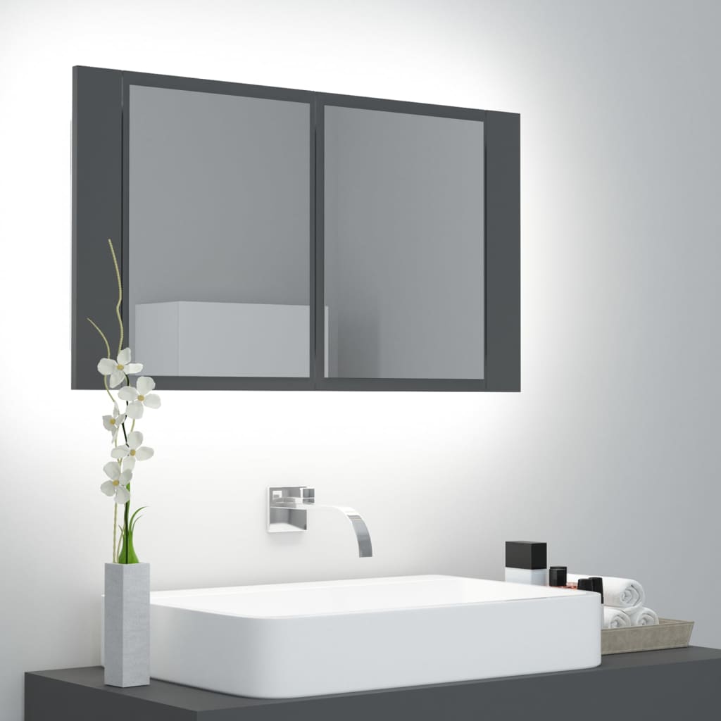 Led Bathroom Mirror Cabinet 80X12X45 Cm Acrylic