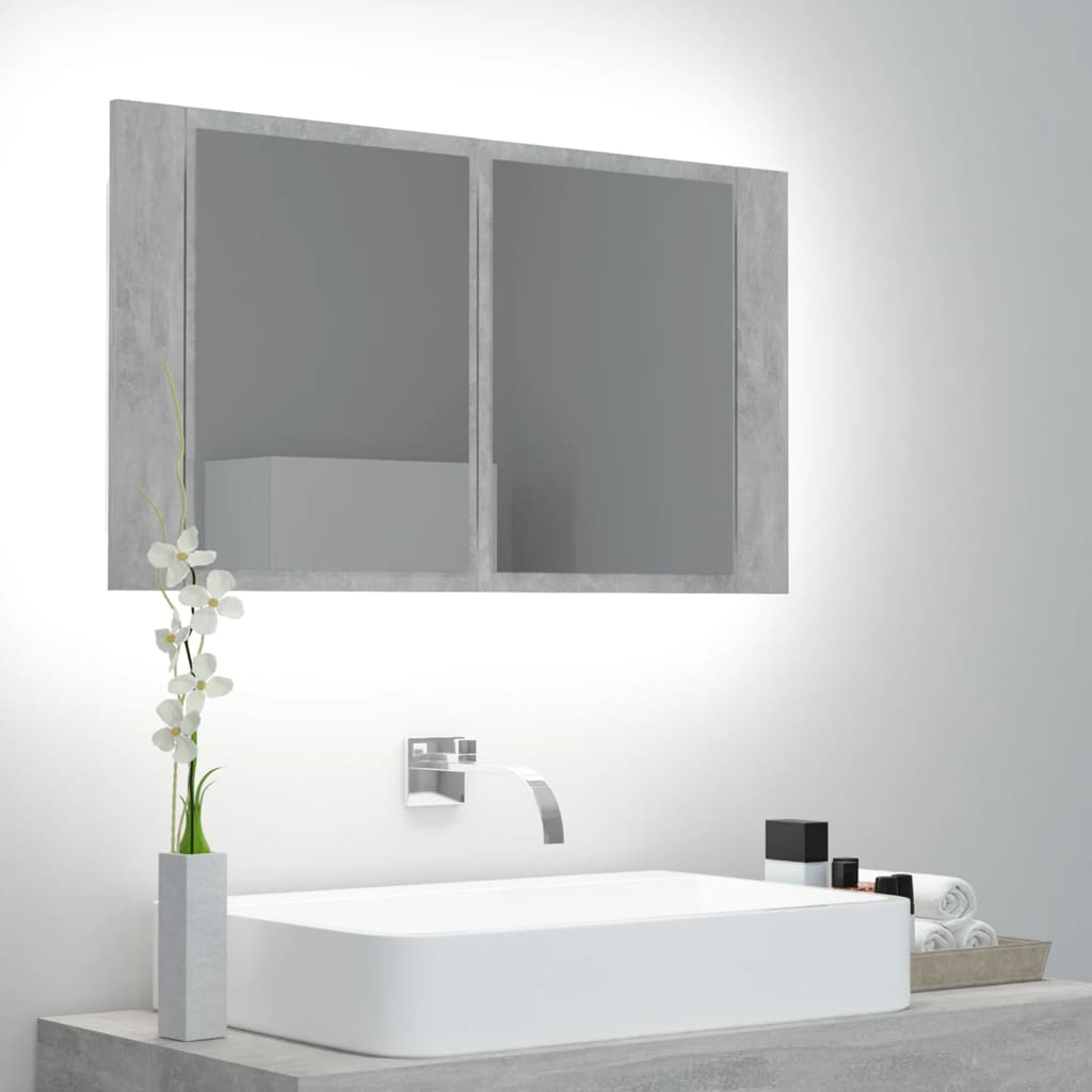 Led Bathroom Mirror Cabinet 80X12X45 Cm Acrylic