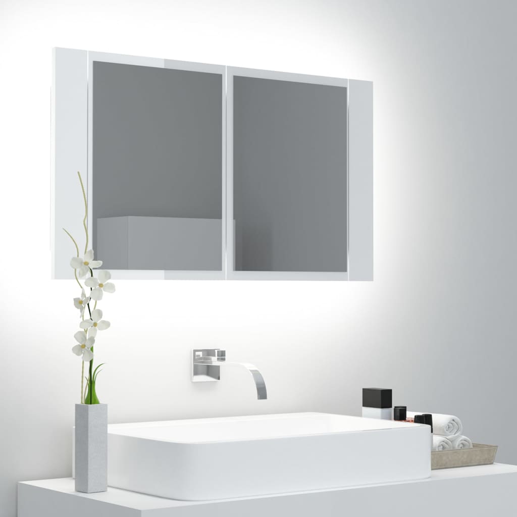 Led Bathroom Mirror Cabinet 80X12X45 Cm Acrylic