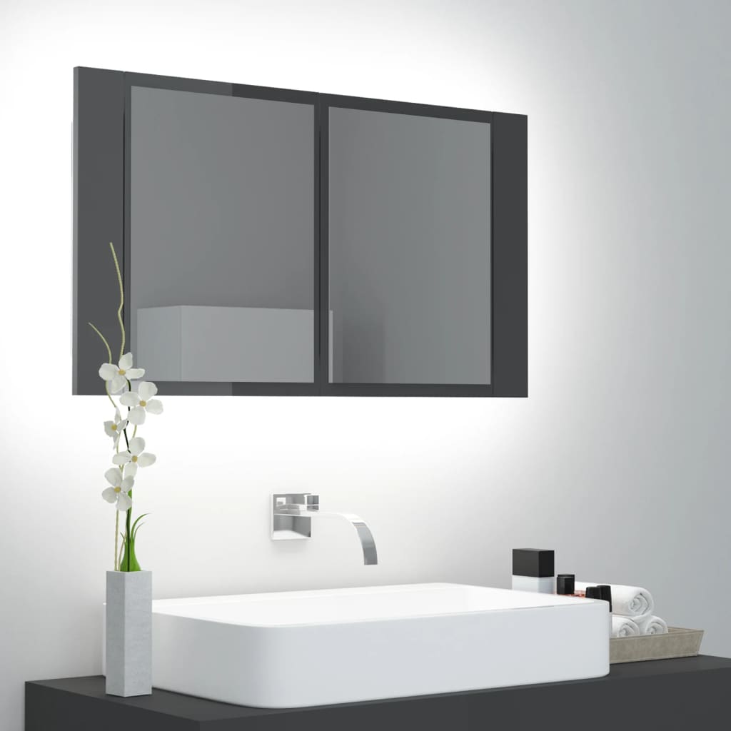 Led Bathroom Mirror Cabinet 80X12X45 Cm Acrylic