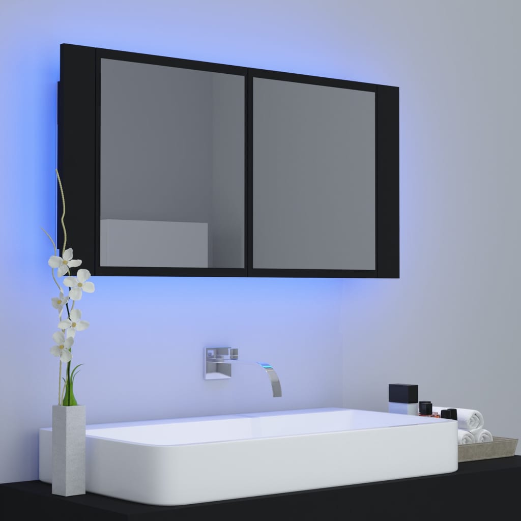 Led Bathroom Mirror Cabinet 90X12X45 Cm Acrylic
