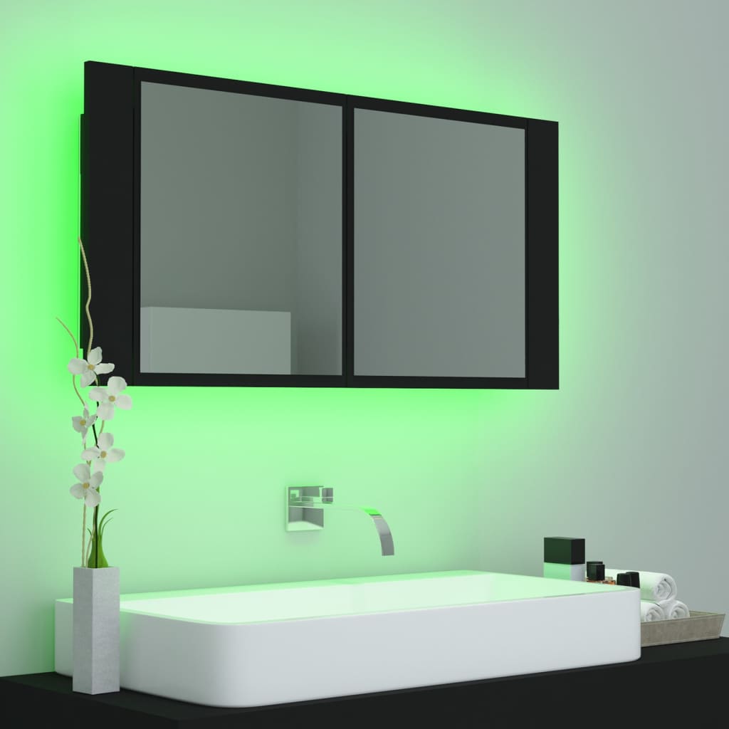 Led Bathroom Mirror Cabinet 90X12X45 Cm Acrylic