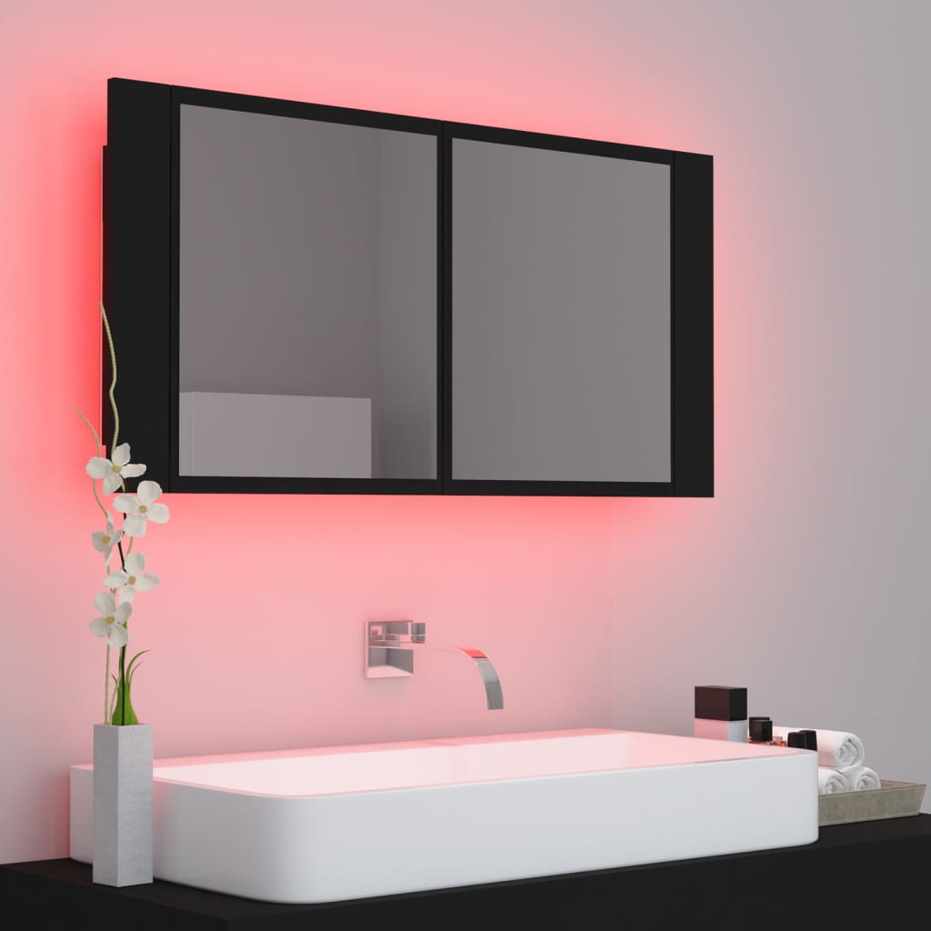 Led Bathroom Mirror Cabinet 90X12X45 Cm Acrylic