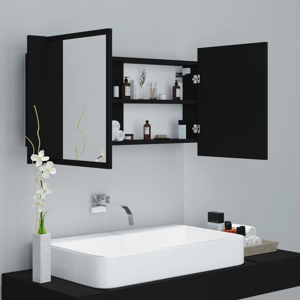 Led Bathroom Mirror Cabinet 90X12X45 Cm Acrylic