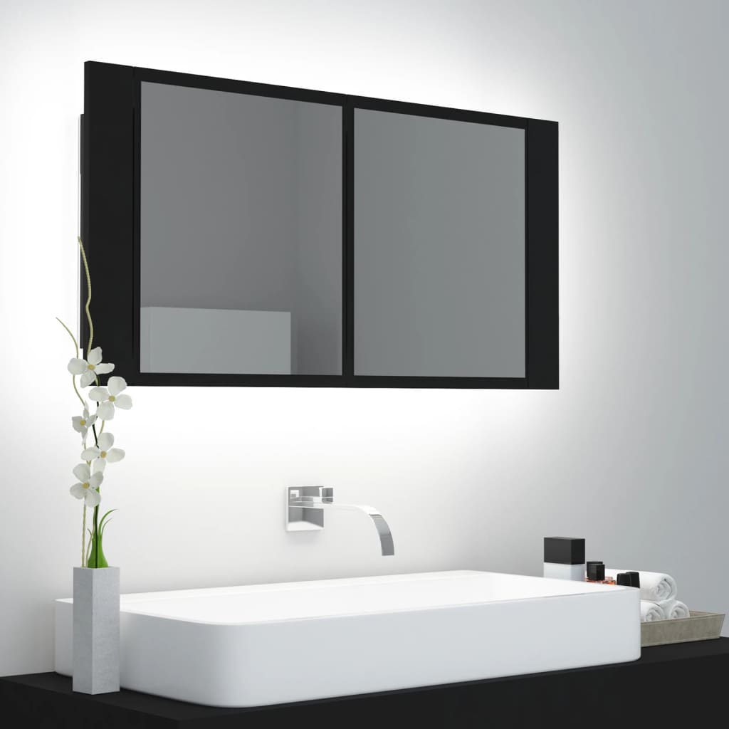 Led Bathroom Mirror Cabinet 90X12X45 Cm Acrylic