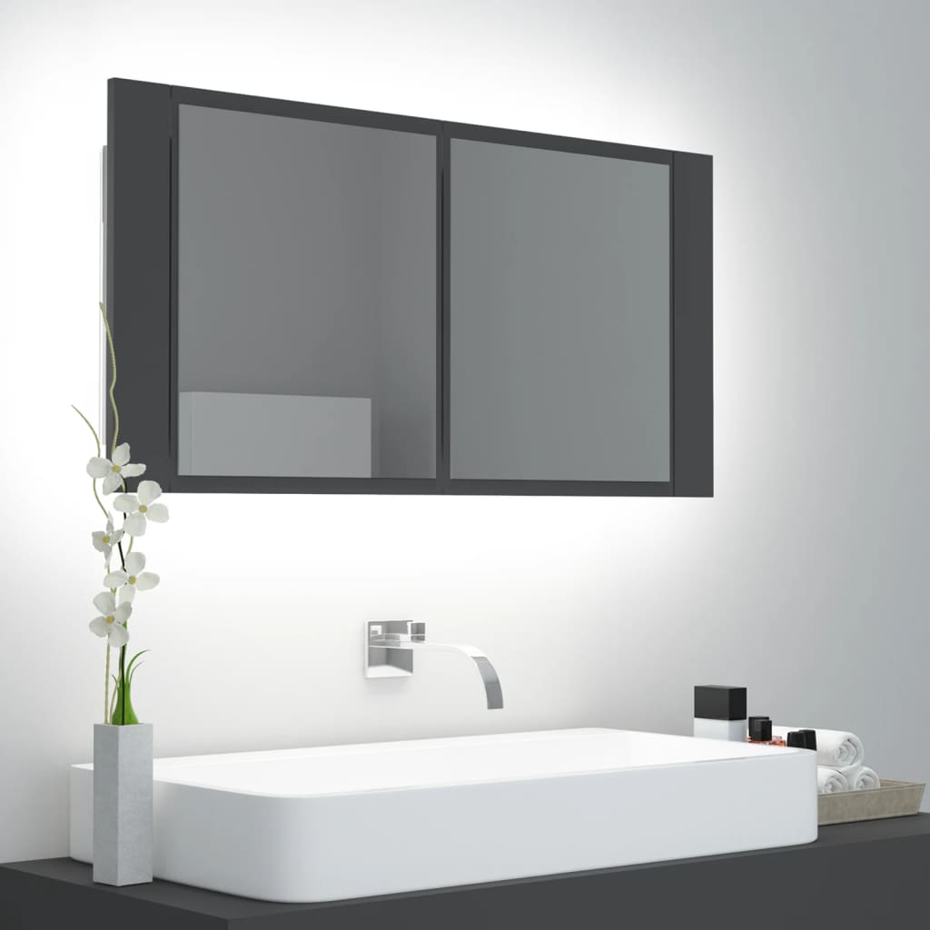 Led Bathroom Mirror Cabinet 90X12X45 Cm Acrylic