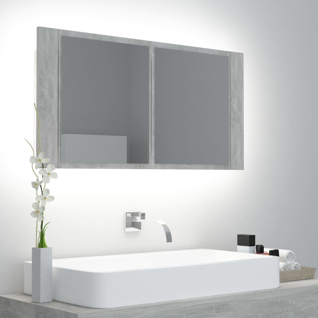 Led Bathroom Mirror Cabinet 90X12X45 Cm Acrylic
