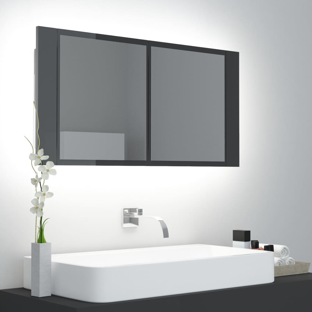 Led Bathroom Mirror Cabinet 90X12X45 Cm Acrylic