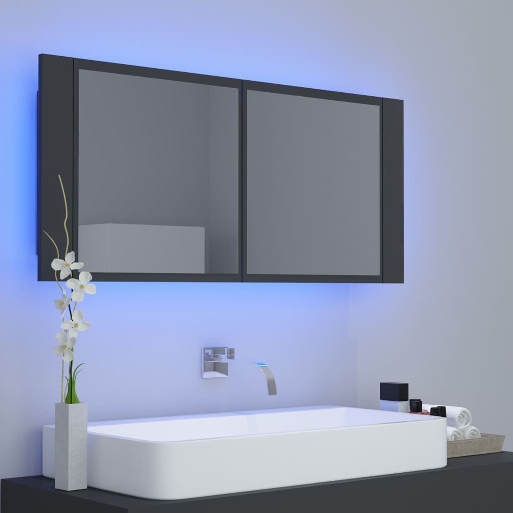 Led Bathroom Mirror Cabinet 100X12X45 Cm Acrylic